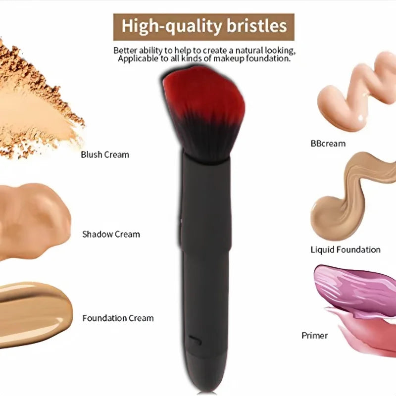 Electric Makeup Brush 10 Gears Rechargeable Multifunctional Blush Brush Face Brush Comfortable Soft for Home Travel Makeup Quake