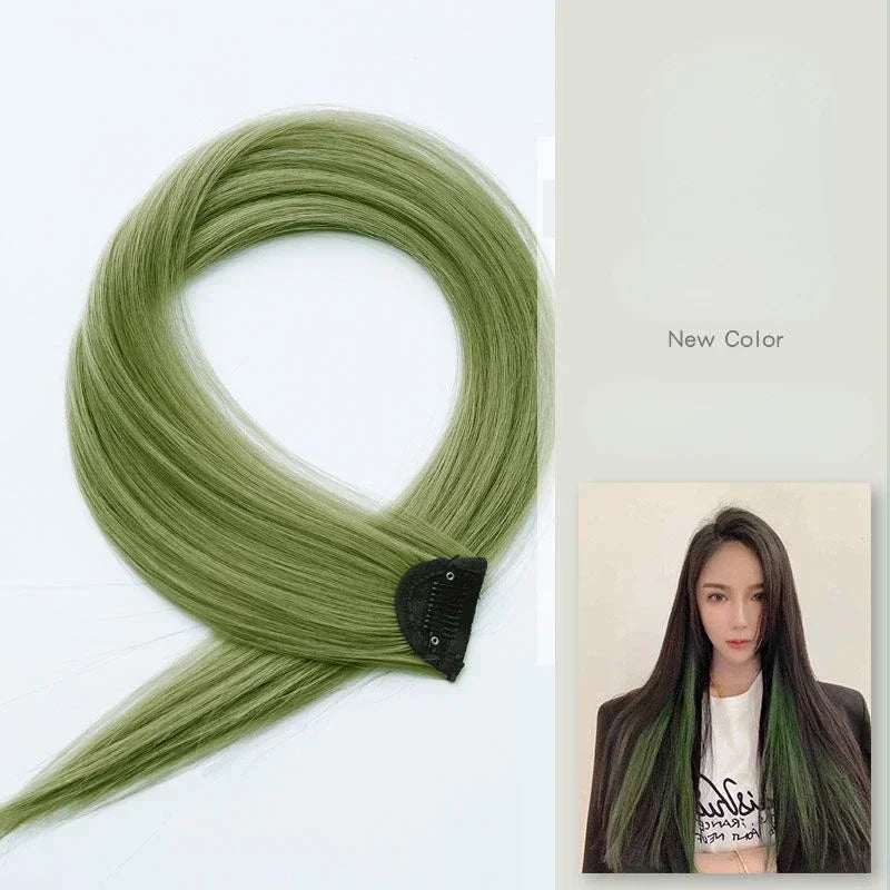 DIY Colored Hair Styling Clips Long Straight Hanging Ear Hairpin Hairpieces Women Natural Hair Braiding Clip Fake Hair Piece Quake BJL