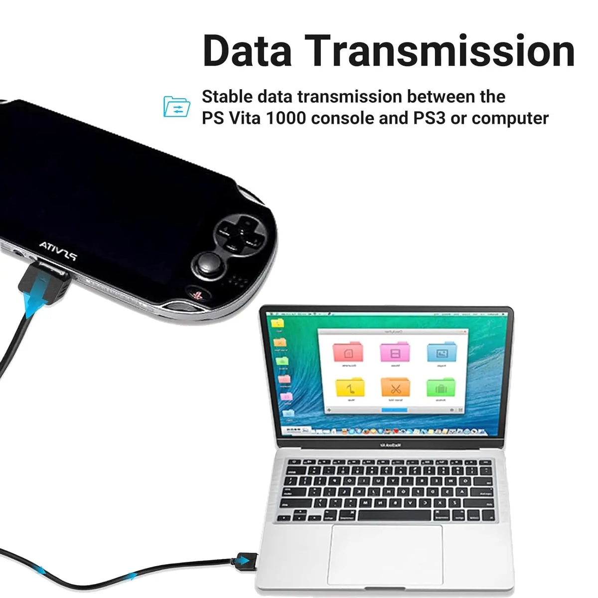 Charger Cable for PS Vita, 2 in 1 USB Data & Power Charger Cord Replacement for PSVita1000 Quake