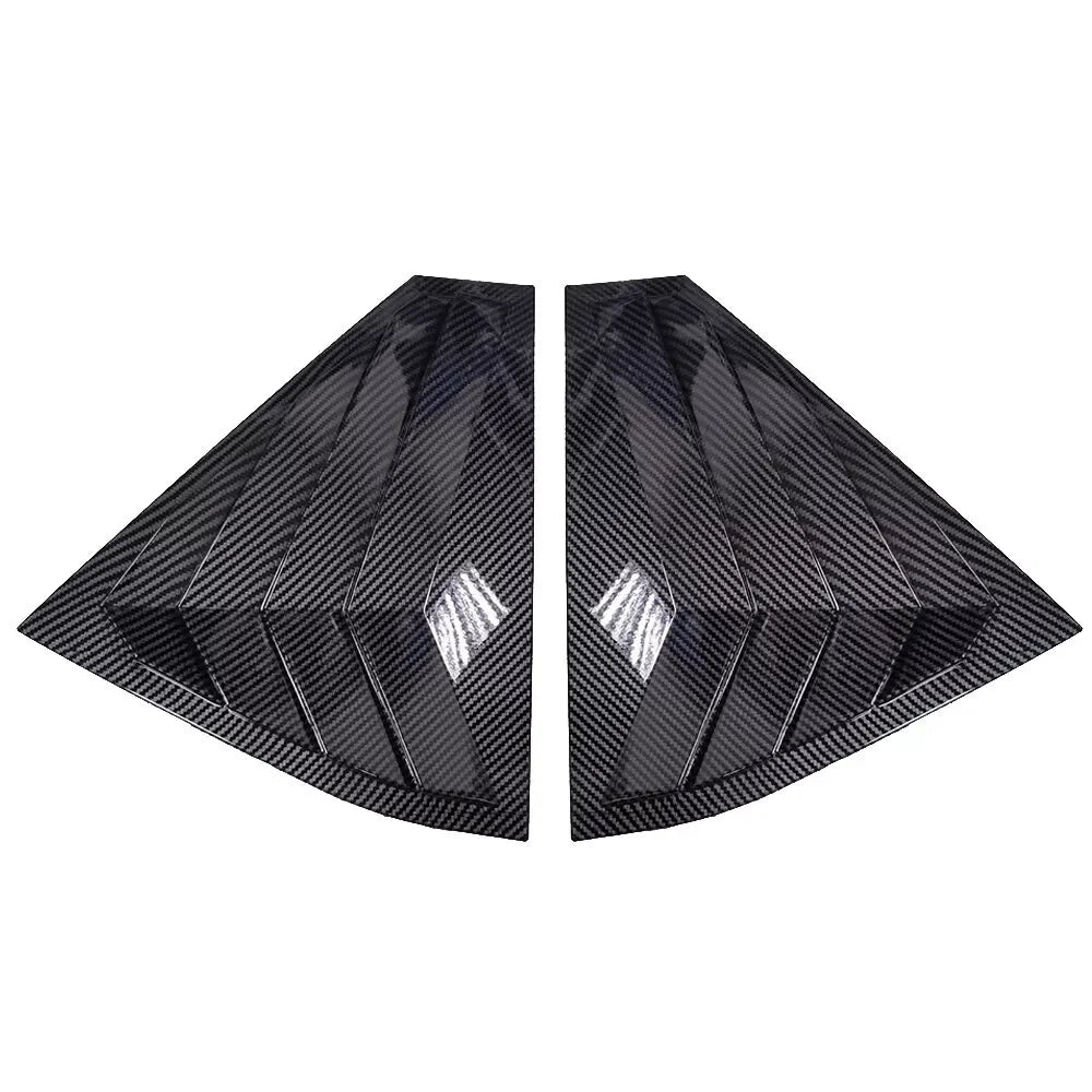 For Skoda Fabia 2015-2020 Car Rear Louver Window Side Shutter Cover Trim Sticker Vent Scoop ABS Carbon Fiber Black Accessories Quake Carbon