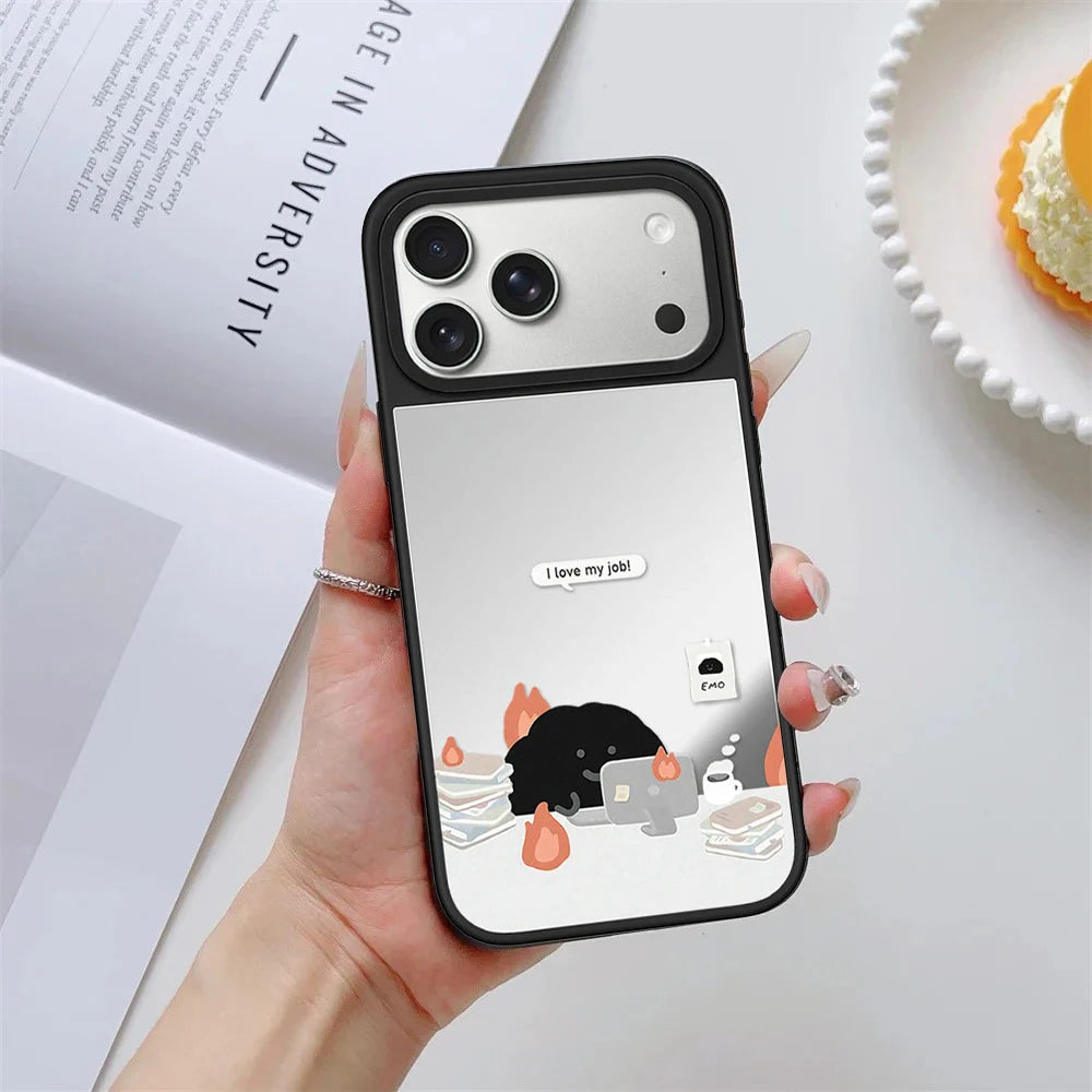 6082520 Mirror Surface Magnetic Phone Case Cover for IPhone 12 13 14 15 16 17 18 Pro Max Case Quake