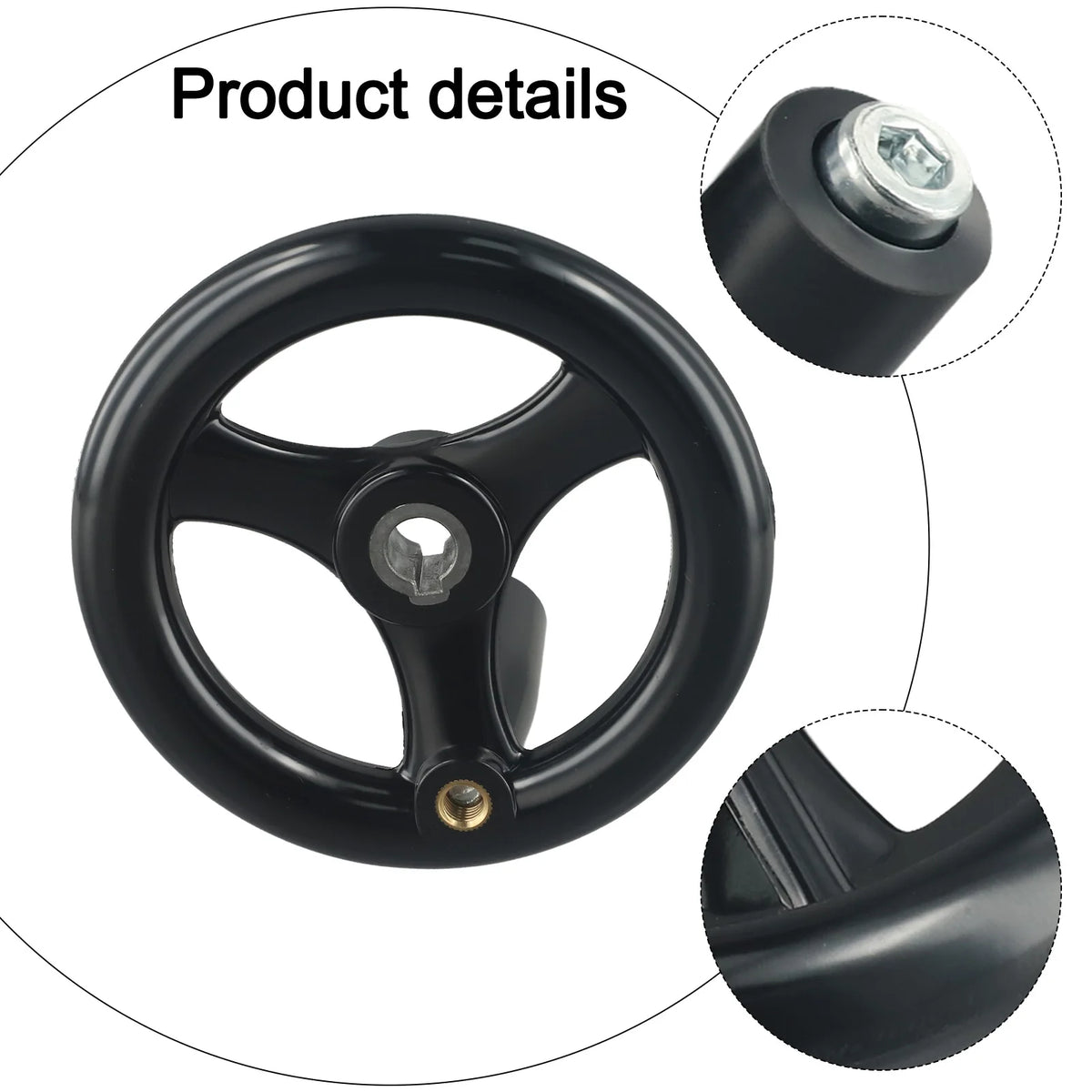 Industrial Handwheel 3 Spoke Hand Wheel Modern Design Practical Screw Holes For Easy Assembly Standard Shaft Diameter Quake
