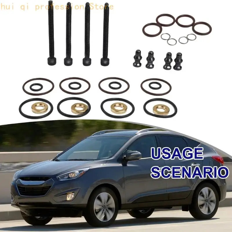 1417010997 038198051B Injector Nozzle Gasket and Bolt 4 Grouped Repair Sets with Metal and Rubber Parts for B5 B6 Engine Service Quake
