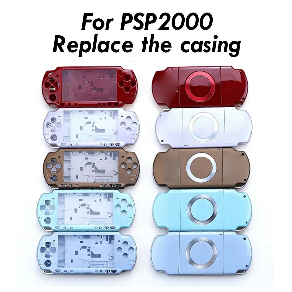 Replacement Full Shell Kit for PSP2000 Console Upper Cover Case Precise Fit Durable ABS Housing Buttons Screws Multi Colors Quake