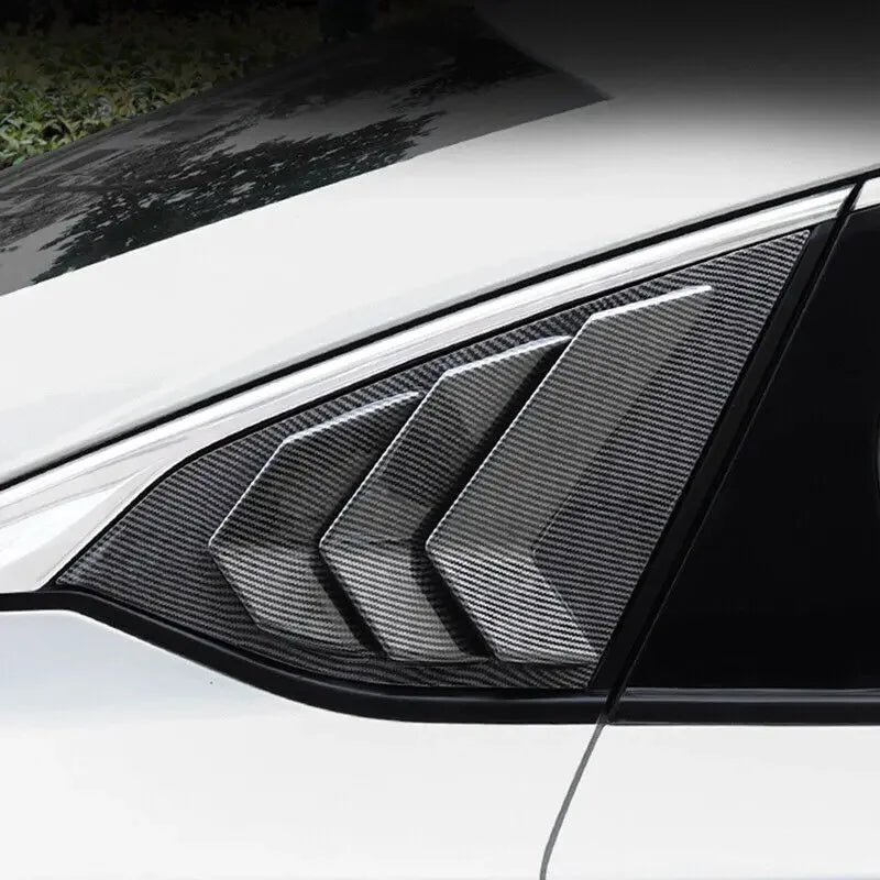 For Honda Accord 10th Gen 2018-2021 Car Rear Louver Window Side Shutter Cover Trim Sticker Vent Scoop ABS Carbon Fiber Black Quake