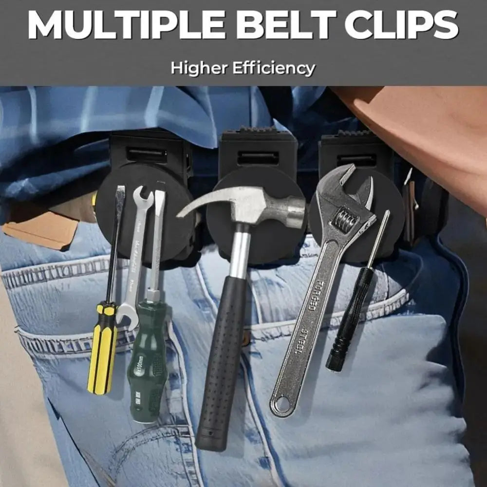New Non-Slip Tool Belt Clip Adjustable Metal Magnetic Tool Holder Detachable Quick Access Belt Buckle Quake