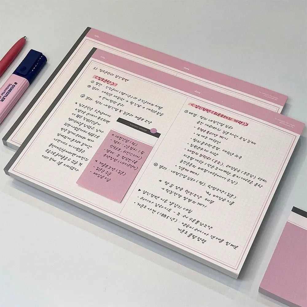 20Sheets/Book Simplicity B5 B5 Notebook Horizontal Tearable Writing Memo Pads Legal Pad Students Quake