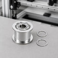 3D Printer XY Shaft Idler Pulley Metal Replacement Part for Belt Guide Service, Smooth Silver Pulley Assembly, Set K1KF Quake CN No plug
