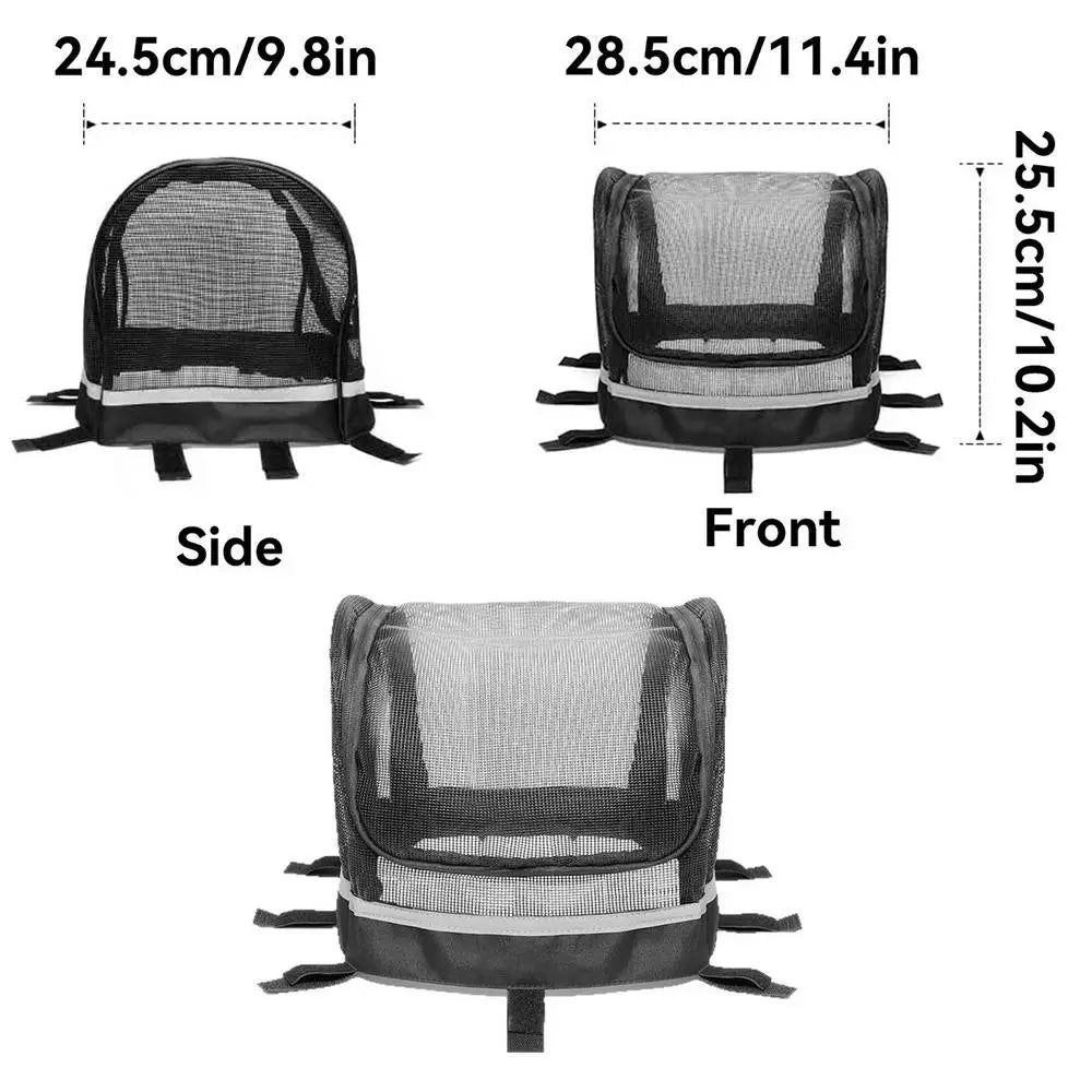 Dog Bike Basket Cat Bicycle Handlebar Carrier with Window Small Dog Bicycle Basket for Daily Leisure Commuting Outdoor Urban Quake Black