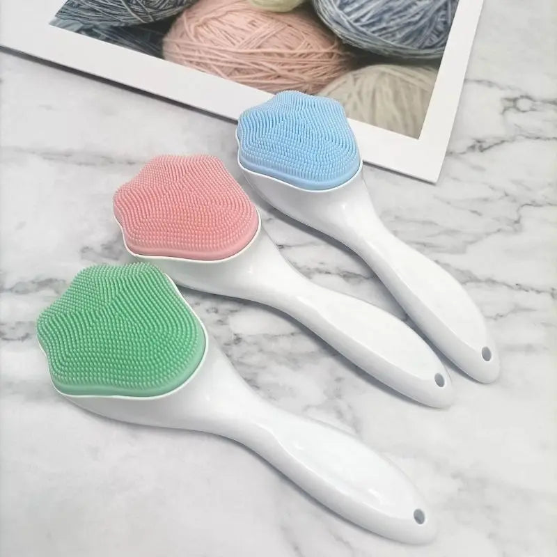 Soft Silicone Facial Brush Manual Massage Brush Cleanser To Remove Black Pores Deep Cleaning Brush Quake
