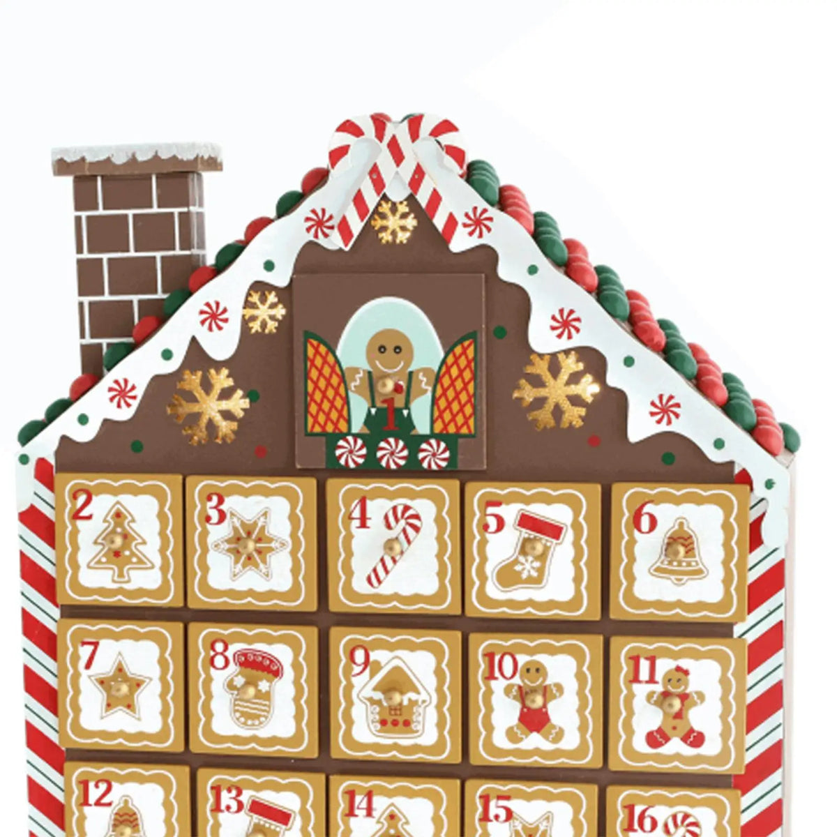 Christmas Wooden Advent Calendar 24 Storage Drawers Decorative Lighted Quake