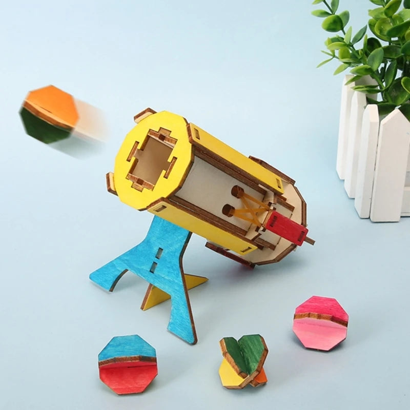 Wooden Mortar Physics Experiment Handcraft Set STEM Learning Toy For Kids Children Age 6+ Creative STEM Building Set K1KF Quake