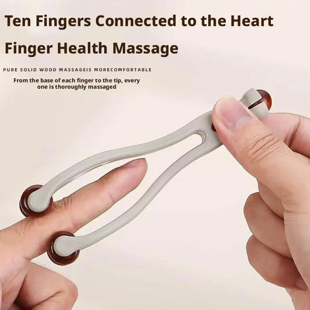 1/2/3/5PCS Solid Wood Finger Massager Roller, Featuring 360° Roller Clip‑on Design for Hand Meridian Relief Quake