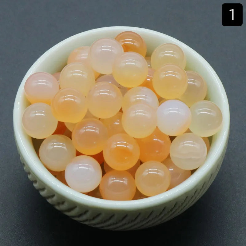10Pcs Random Natural Stone Marquetry Beads Rose Quartz Amethyst Beads Non-porous-ball 8mm DIY Round Beads Wholesale Quake