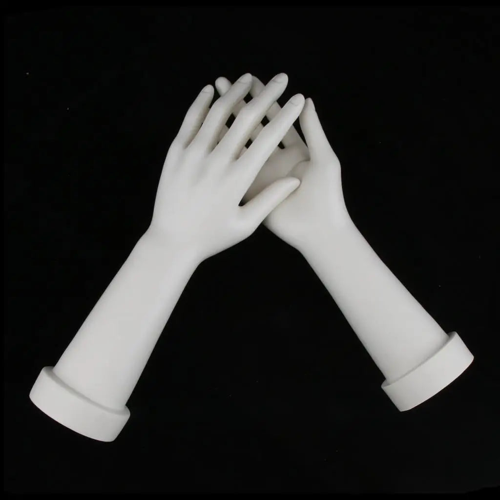 Women’s Hand Display Mannequin Pair Stable Base White Plastic for Bracelets Rings Watches Boutique Quake Default Title