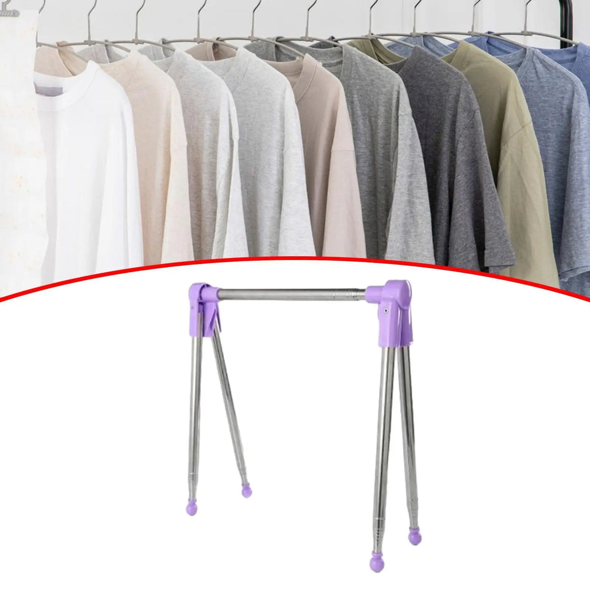 Portable Travel Garment Rack Mini Clothing Rack Lightweight Folding Clothes Rack for Cloakroom RV Balcony Camping Indoor Quake
