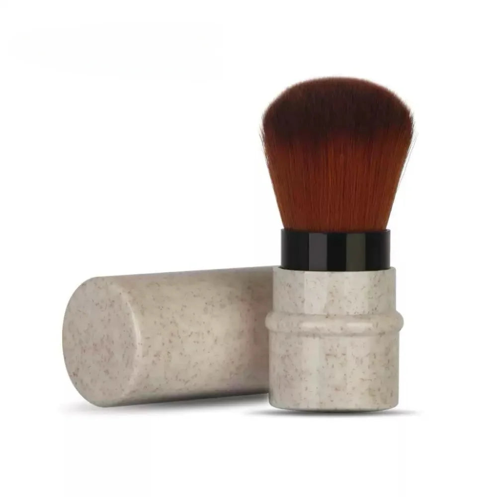 High Quality Retractable Makeup Brush with Cover Portable Powder Blush Brush Multi-Functional Single Blush Brush Outdoor Travel Quake Beige