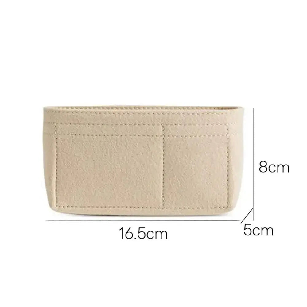 1Pcs Durable Storage Bags Insert Bag Felt Multi-Pocket Linner Bag Travel Portable Bag Organizer for Longchamp Mini Bag Quake