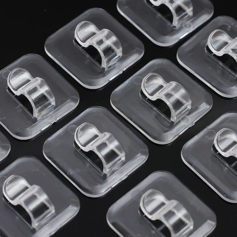Transparent Cable Hooks Organizer Light Wire Fixing Hook Waterproof Self Adhesive Wire Holder Wall Hook for Hanging String Light Quake