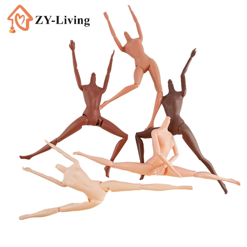 1Pc 11 Movable Joints 26/27cm African Doll Nude Body Brown Black Skin Doll Body Skin Children's Pretty Girl Toy Gift Quake