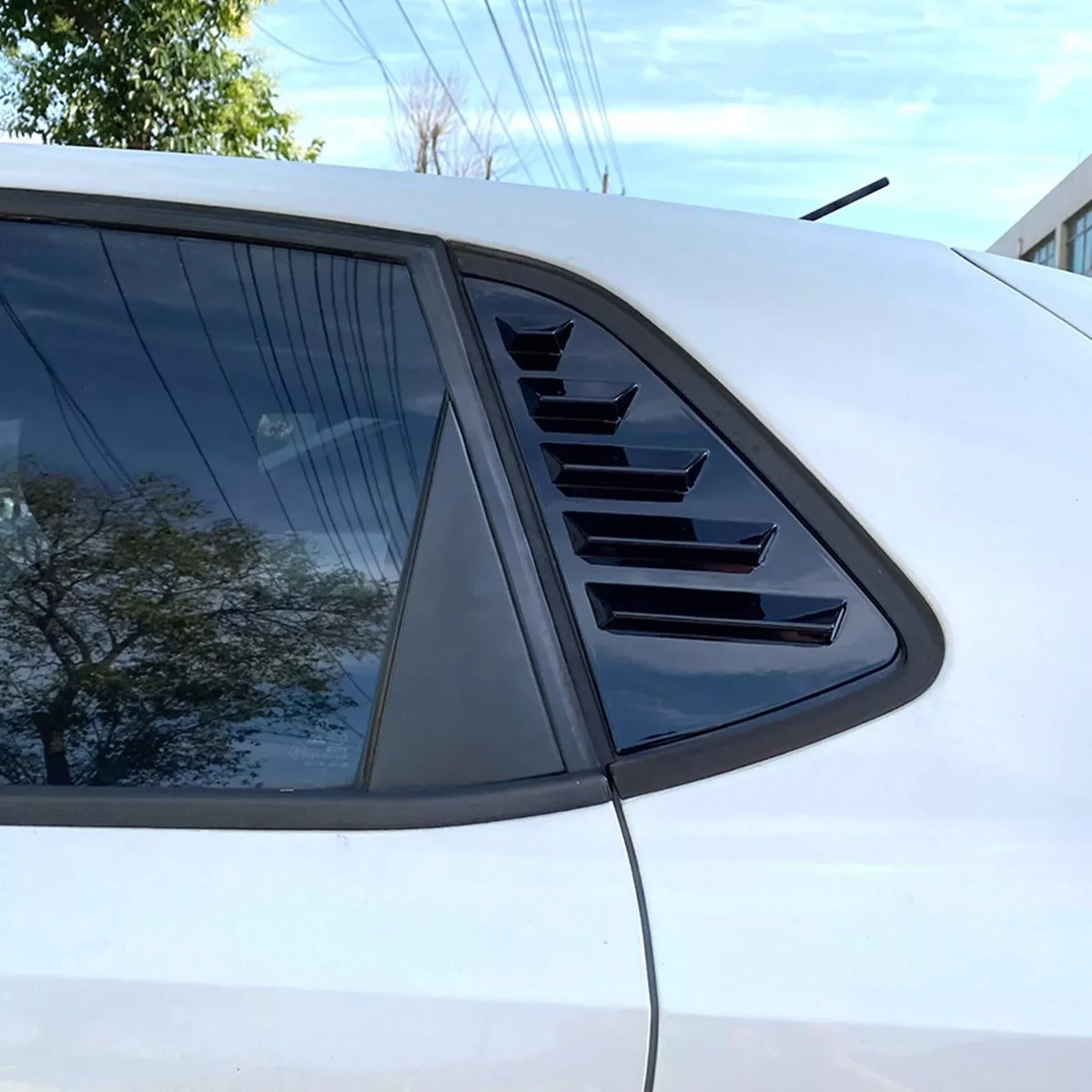 For Volkswagen VW Polo MK5 6R 6C 2011- 2017 Car Rear Louver Window Side Shutter Cover Trim Sticker Vent Scoop ABS Carbon Fiber Quake