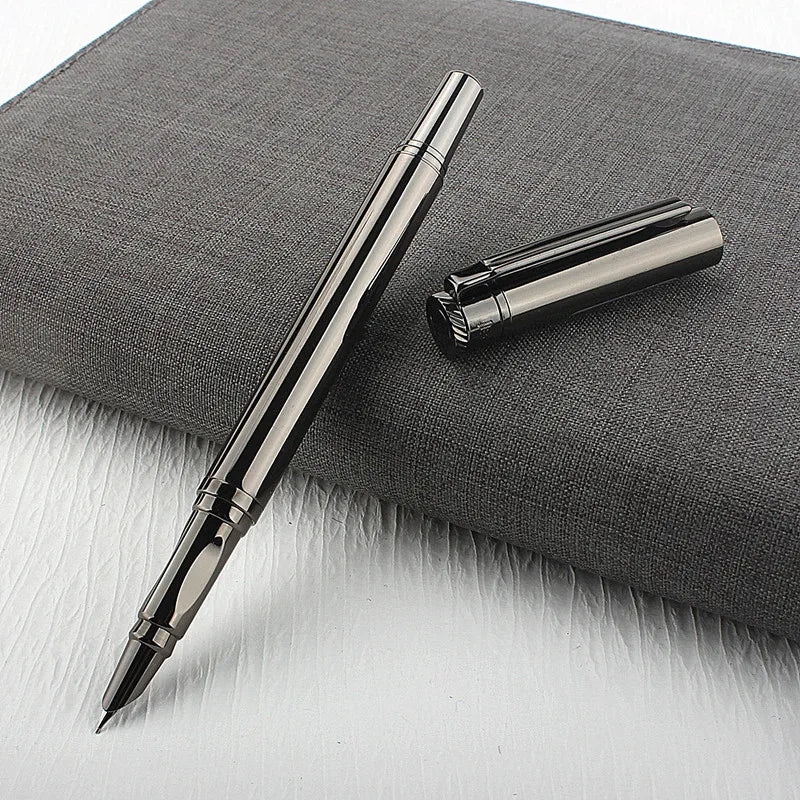 Luxury Quality Fashion Metal Gray Fountain Pen Financial Office Student School Stationery Supplies Ink Pens Quake