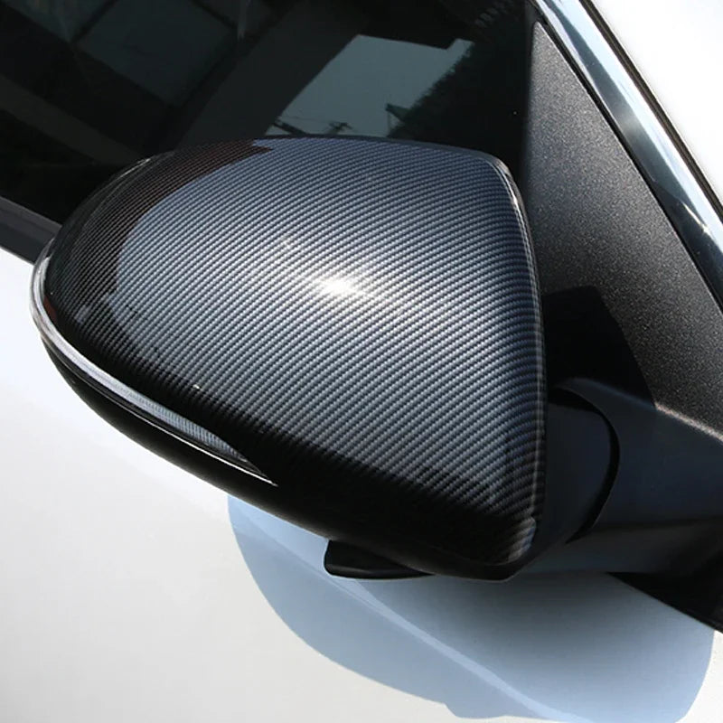 For KIA K5 Optima 2016-2019 ABS Carbon Fiber Buckle Style Car Exterior Body Side Door Rearview Mirror Cover Cap Shell Trim Quake