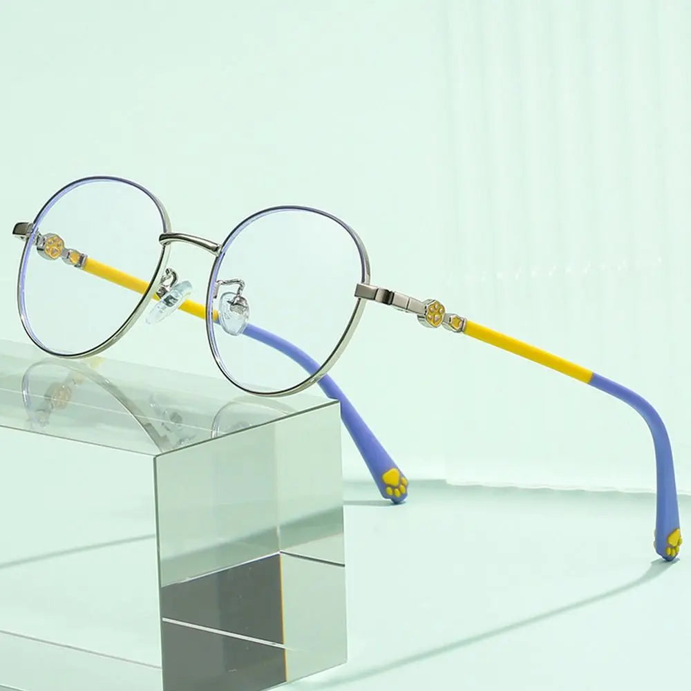Blue Light Blocking Glasses for Kids Cute Cat Paw Pattern Optical Eyewear Children Boys Girls Anti Blue Rays Computer Goggles Quake