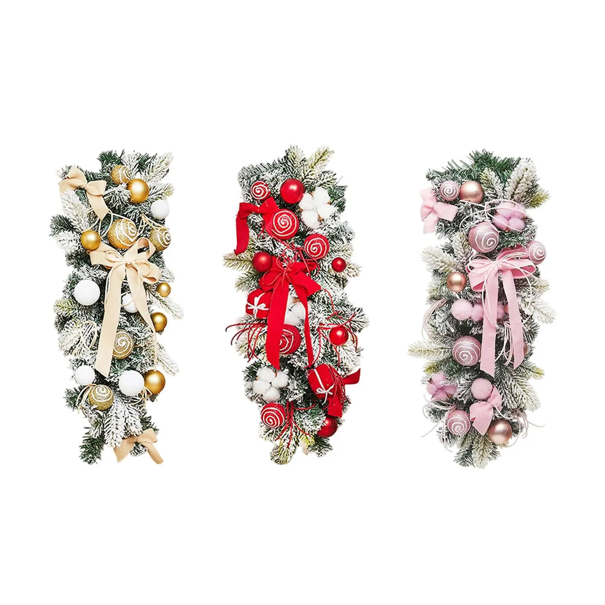 Decorative Artificial Christmas Wreath Prelit Stairway Swag PVC PE for Outdoor Indoor Garden Decor Quake