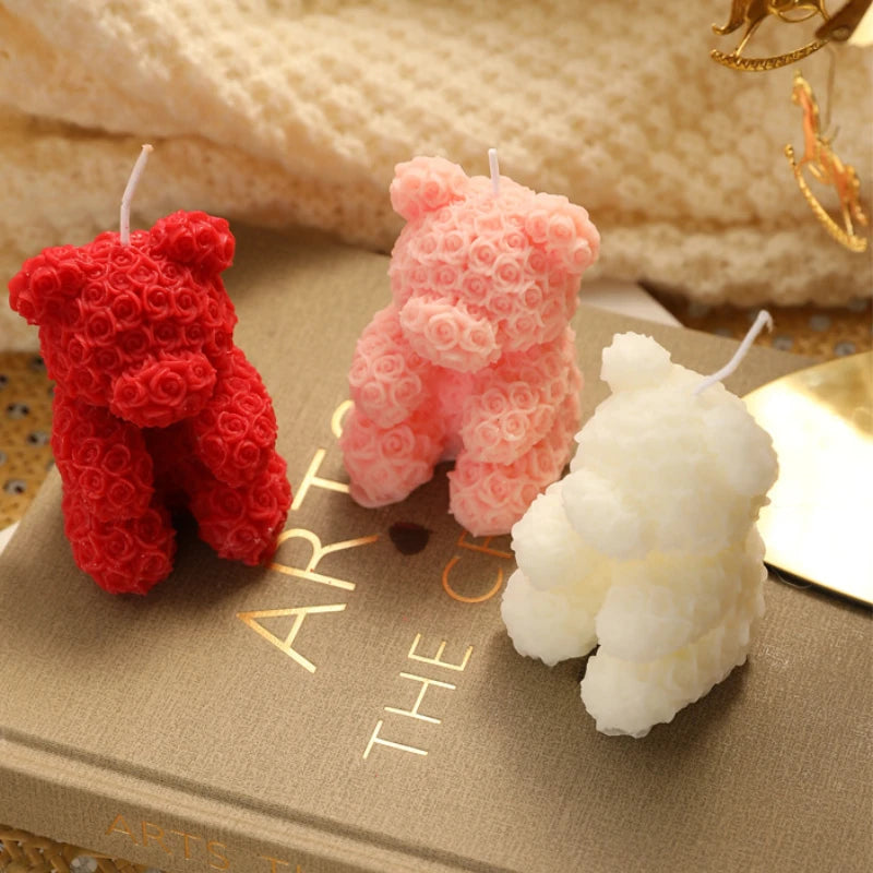 Rose Bear Home Fragrance Premium Atmosphere Birthday Gift Aromatherapy Candles Quake