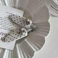 Black White Polka Dot Bow Hair Clip Korean Simple Versatile Bow Design Duckbill Clip BB Clip Elegant Temperament Bangs Hairpin Quake 3