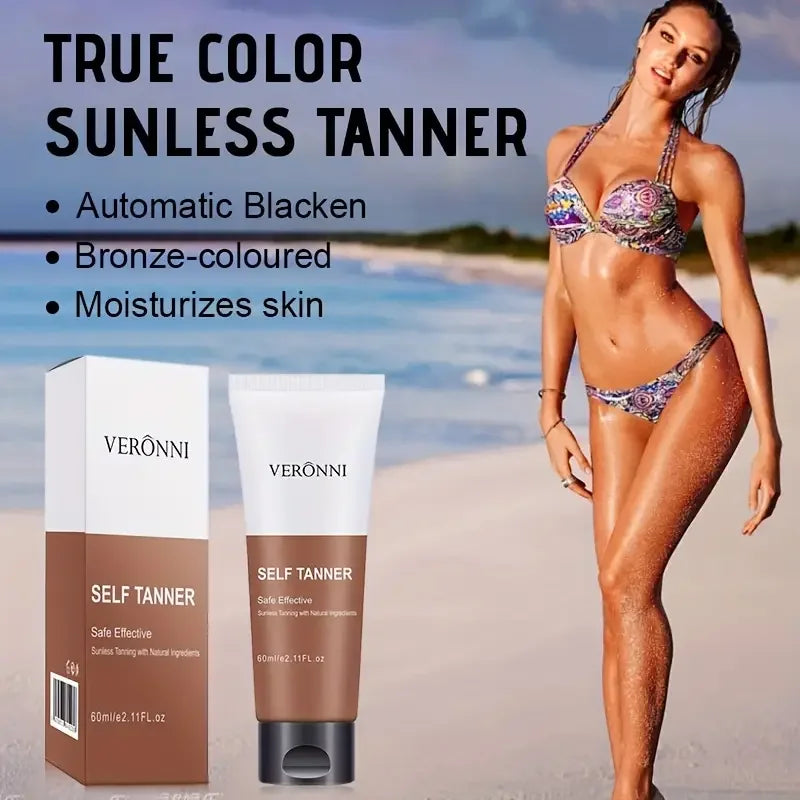 VERONNI Natural Body Tanning Cream Set with Application Glove - Quick Dry, Streak Free,Natural Tanning Lotion Body Care Products Quake
