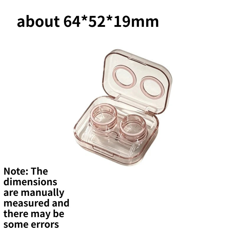 Portable Transparent Mini Contact Lens Case Integrated Twist-Free Cap Colored Lens Storage Box Compact Travel Eyewear Container Quake A