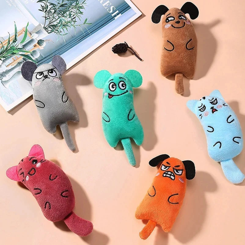 Tail Doll Catnip Pet Toy, Healing Cute Expression, Short Plush Material Soft Touch Cat Toy Quake