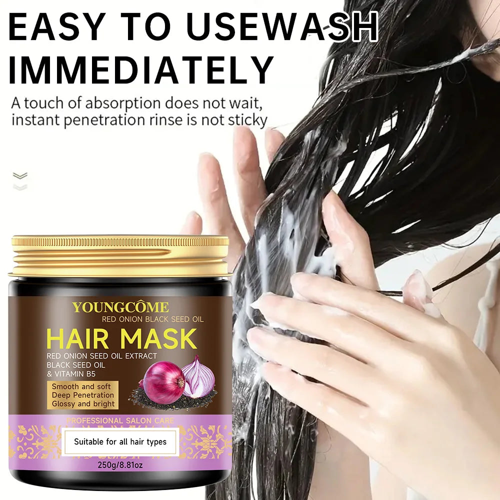 Onion Hair Mask Moisturizing Hair Mask Strong Hair Heat Protection Anti-Breakage For Dry And Damaged Hair Quake