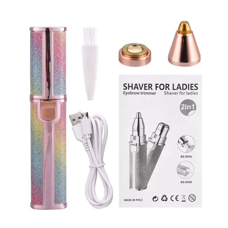Electric Eyebrow Trimmer Facial Hair Remover Women's Shaver Makeup Products For Women Painless Safety USB Charging For All Body Quake
