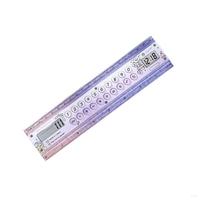 Measuring Calculator with Clear Display and Clock, Desk Scale Tool for Students, Classwork, Office and Drawing K1KF Quake for Purple CN