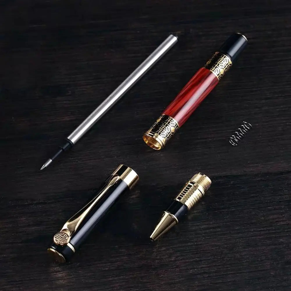 Luxury Metal Ballpoint Pen With Refills Business Fountain Pen Students Gift Writing Tools Blue/Black Ink Gel Pen For School Quake