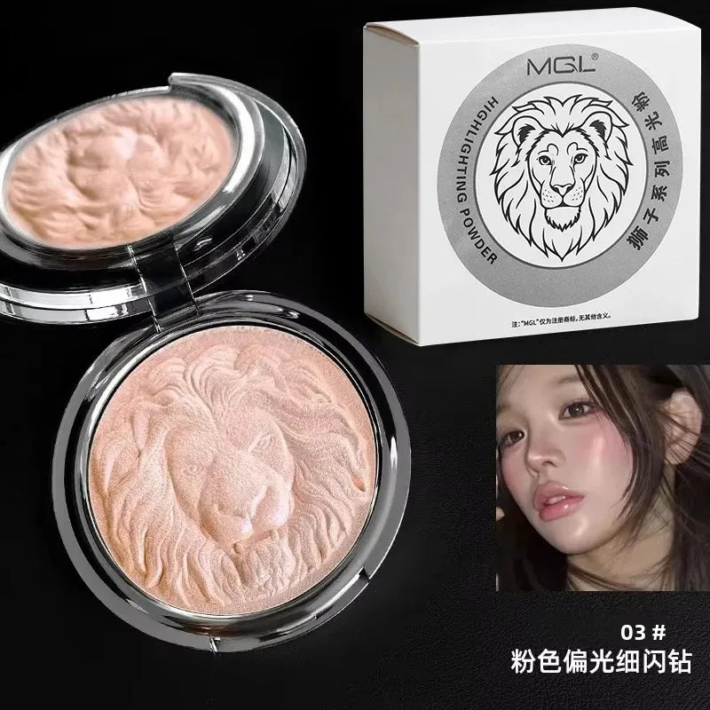MGL Lion Head High-Gloss Powder, Potato Puree, Shimmer Atmosphere, Pearlescent Fine-Shimmer Ginger color:03 Quake
