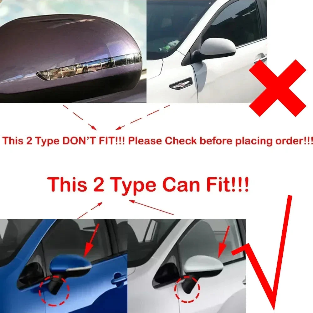 For Kia Rio 2011-2017 Car Sticker Rearview Side Mirror Cover Horn Wing Cap Exterior Door Rear View Case Trim Carbon Fiber Look Quake