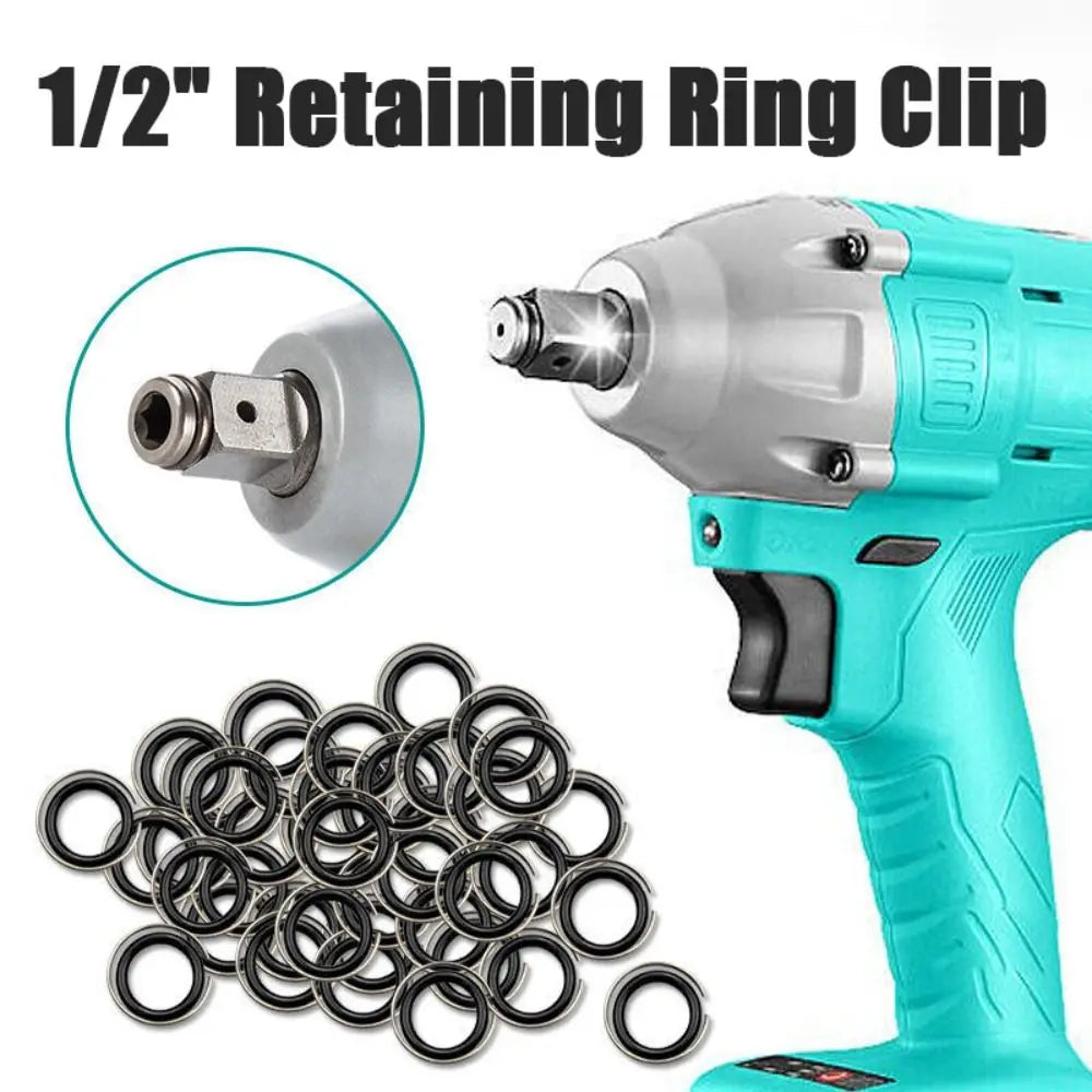1/2" Retaining Ring Clip with O-Ring for Impact Wrench Socket Retainer Rings Socket Retaining Drive Friction Rings Part Quake