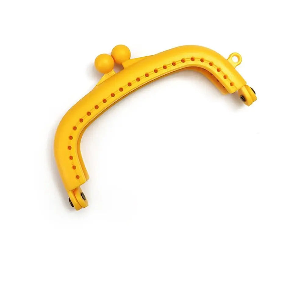 Mini Plastic Purse Frame Kiss Clasp Candy Color Bag Hardware Purse Clasp Frame Bag Kiss Clasp Lock Handle Bag Accessories Quake yellow