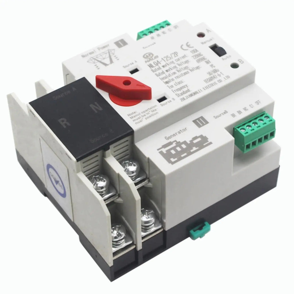 100A Flame Retardant Shell Easily Install Wear Resistant Electrical Selection Switch Double Power Automatic Transfer Switch Quake