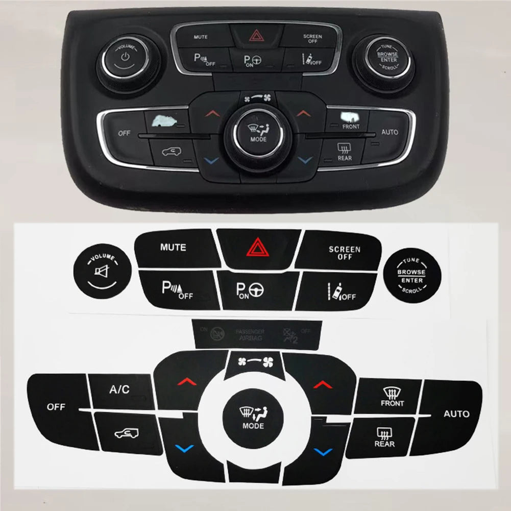Vinyl Dashboard Button Sticker for AC Reverse Function on For Jeep Compass 2017 2021 Interior Climate Controls Quake A