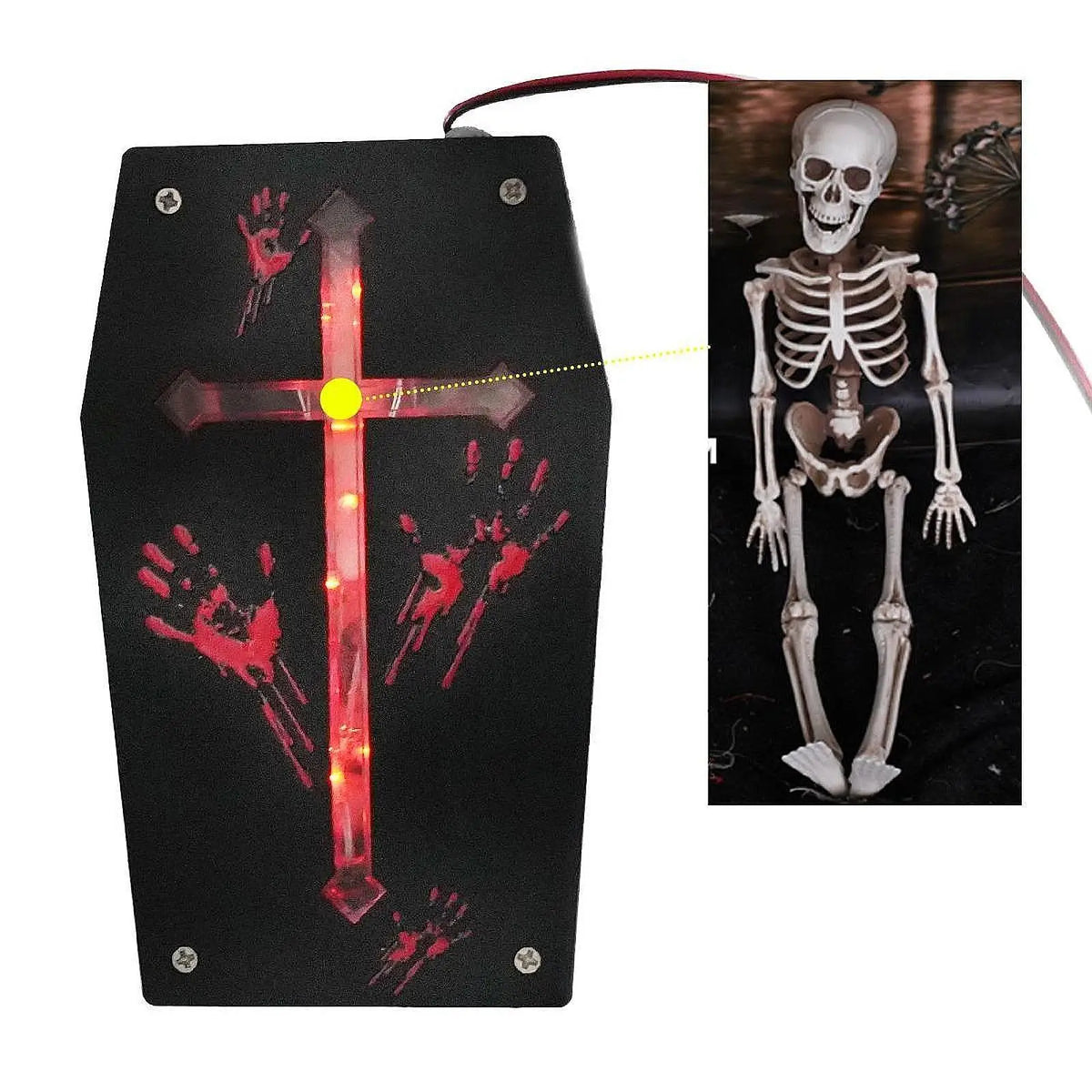 Halloween Sound Sensor with Paper Stickers Tricky Garden Scream Box Speaker Quake