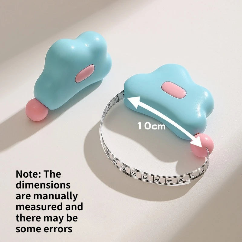 Magnetic Self-retracting Body Measuring Tape One Key Auto Rewind Ruler Portable Tape Measure for Waist Bust Hip Body Measurement Quake SKY BLUE