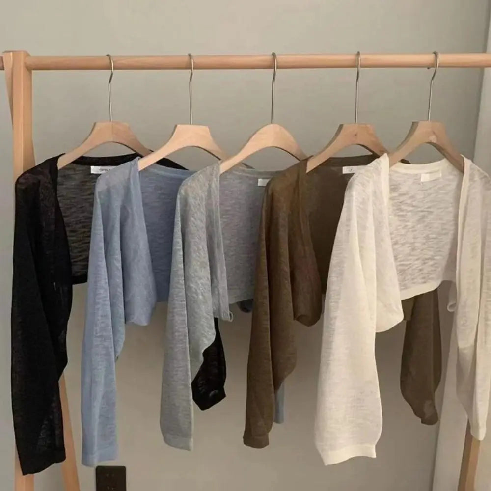Thin Sunscreen Cardigan Ruffle Design Sunscreen Clothing Sun Protected Polyester Long Sleeve Short Coat Casual Summer Quake