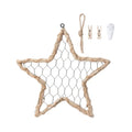 Wall Grid Panel Stars Shaped Weaving Holder for Entrances Living Room Office Quake Black S