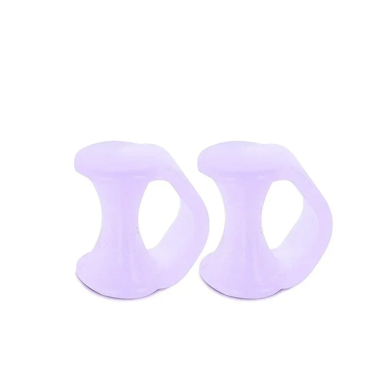 2pcs Silicone Bunion Toe Orthopedic Separator Finger Feet Care Protector Gel Toe Hallux Valgus Corrector Pedicure Spacer Yoga Quake M179 Purple-2Pcs