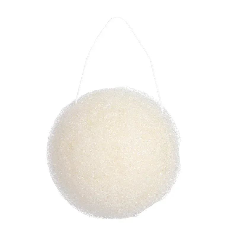 1Pc Puff Natural Cleanse Exfoliator Puff Face Cleaning Sponge Round Shape Konjac Face Washing Facial Tools Wholesale 2025 Quake White